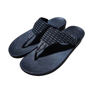FitFlop Lulu Art Denim Black Sandals - Women's